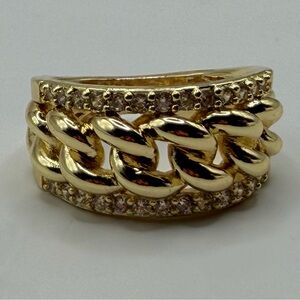 VINTAGE S5.5 Cuban link Pave set diamonds chain band unisex 5.54g 700-750PT